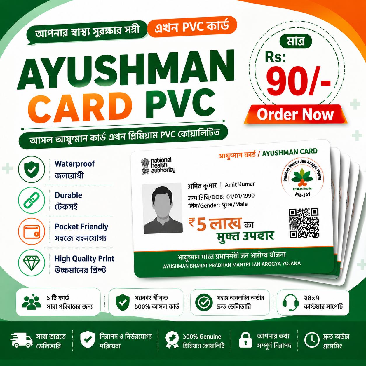 AYUSHMAN BHARAT PVC CARD